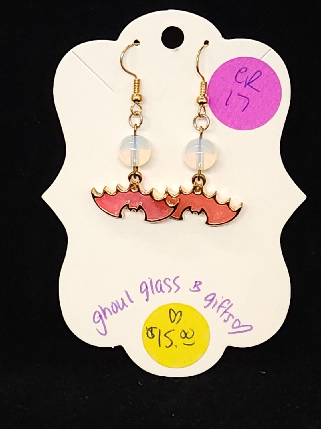 Opalite/Pink Bat Earrings (ER17)