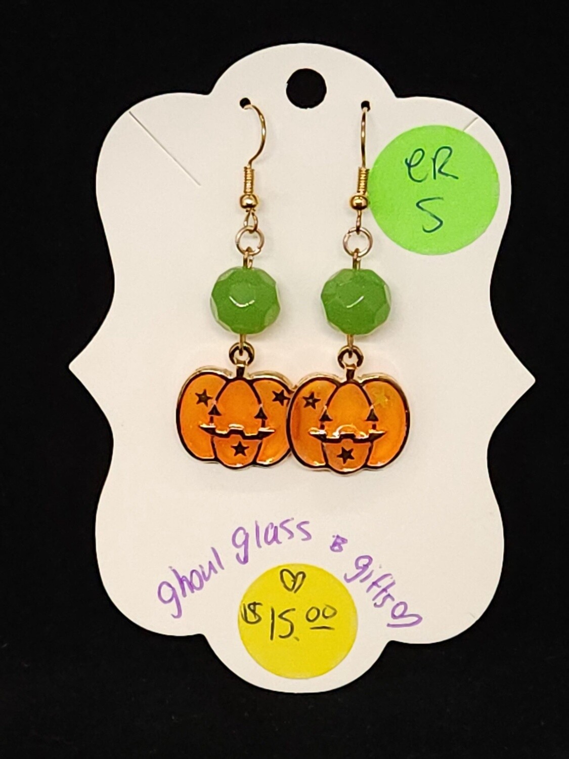 Orange/Green Pumpkin Earrings (ER5) Orange/Green Pumpkin Earrings (ER5)