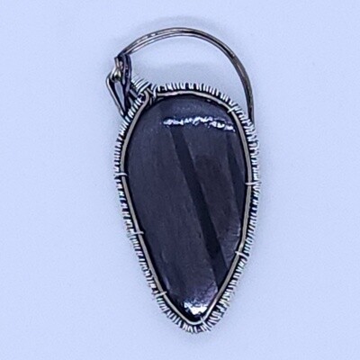 Hypersthene Wire-Wrapped Pendant