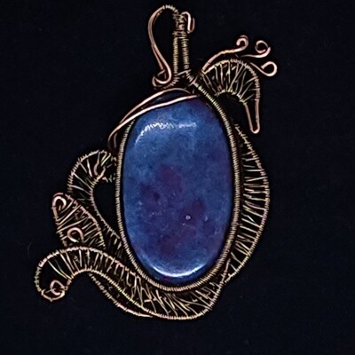Ruby Kyanite Wire-Wrapped Pendant