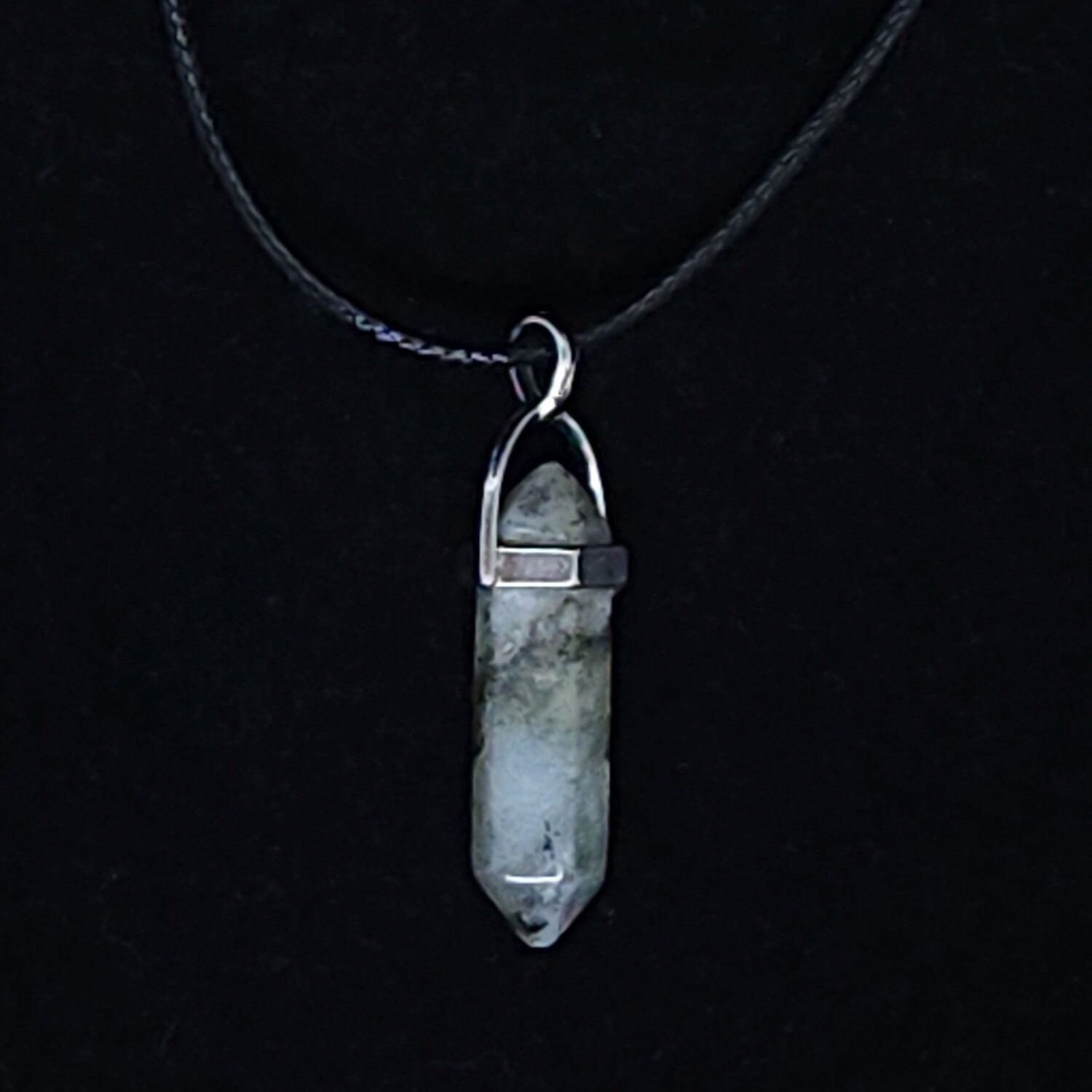 DT Point Necklaces, Crystal: Moss Agate