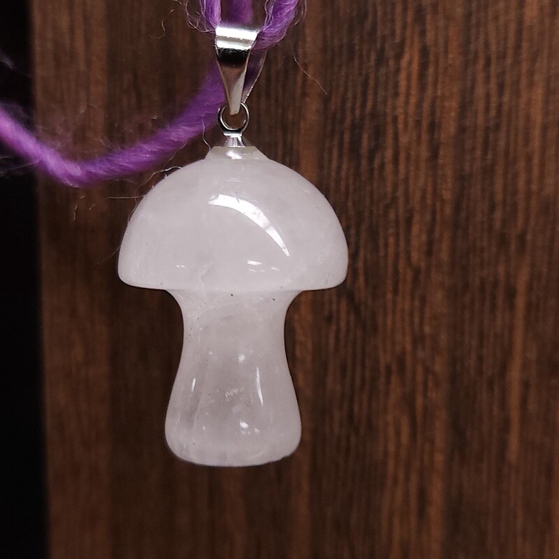 Mushroom Pendants, Crystal: Quartz