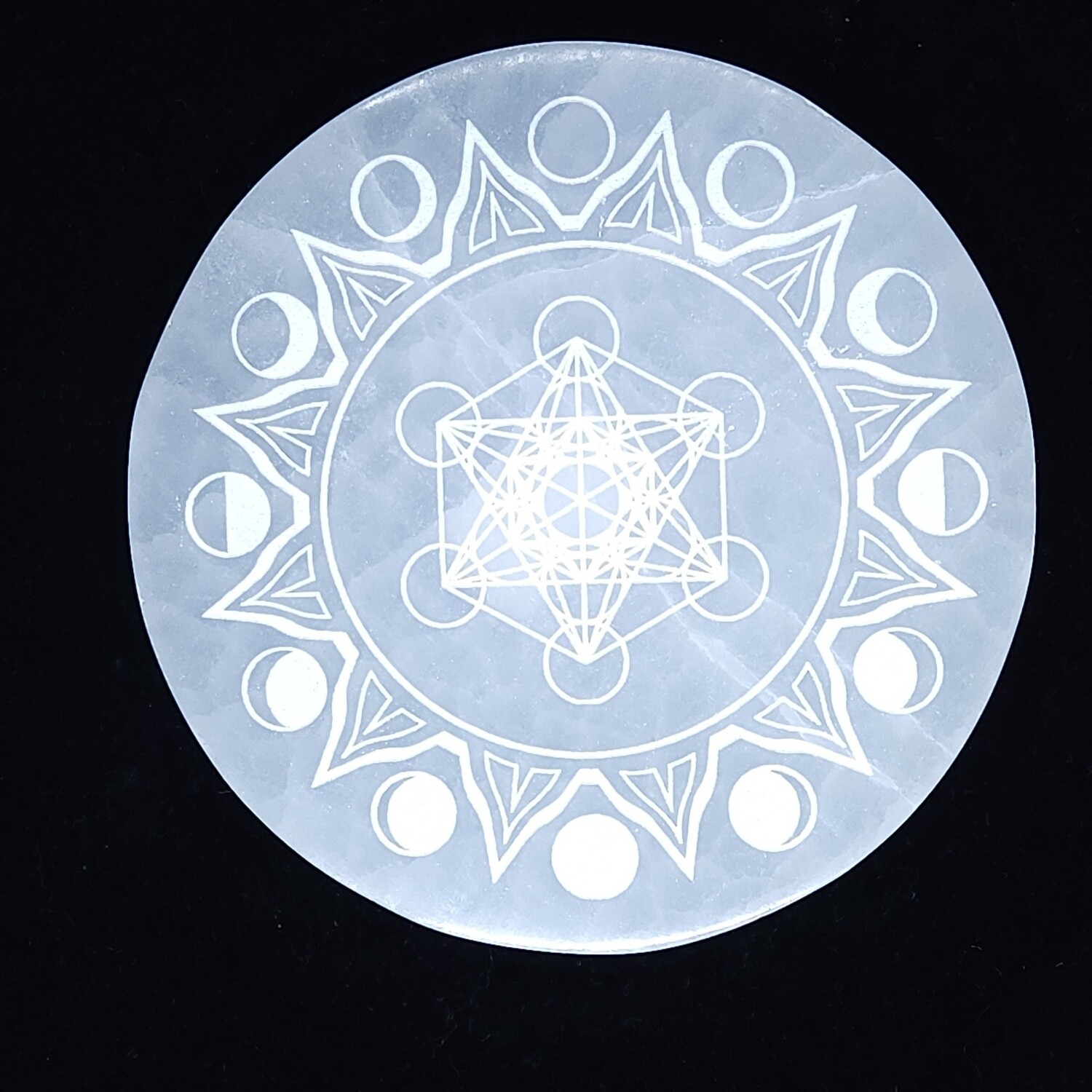 Metatron's Cube Selenite Plate