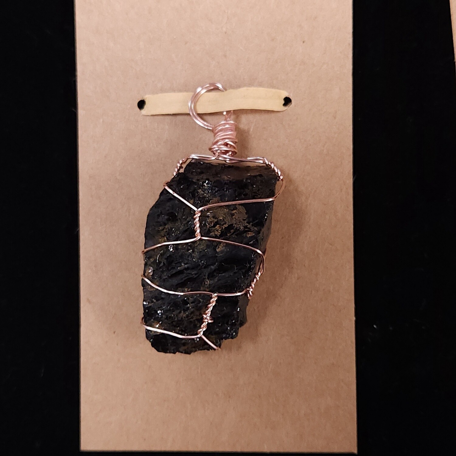 Wrapped Obsidian Pendant