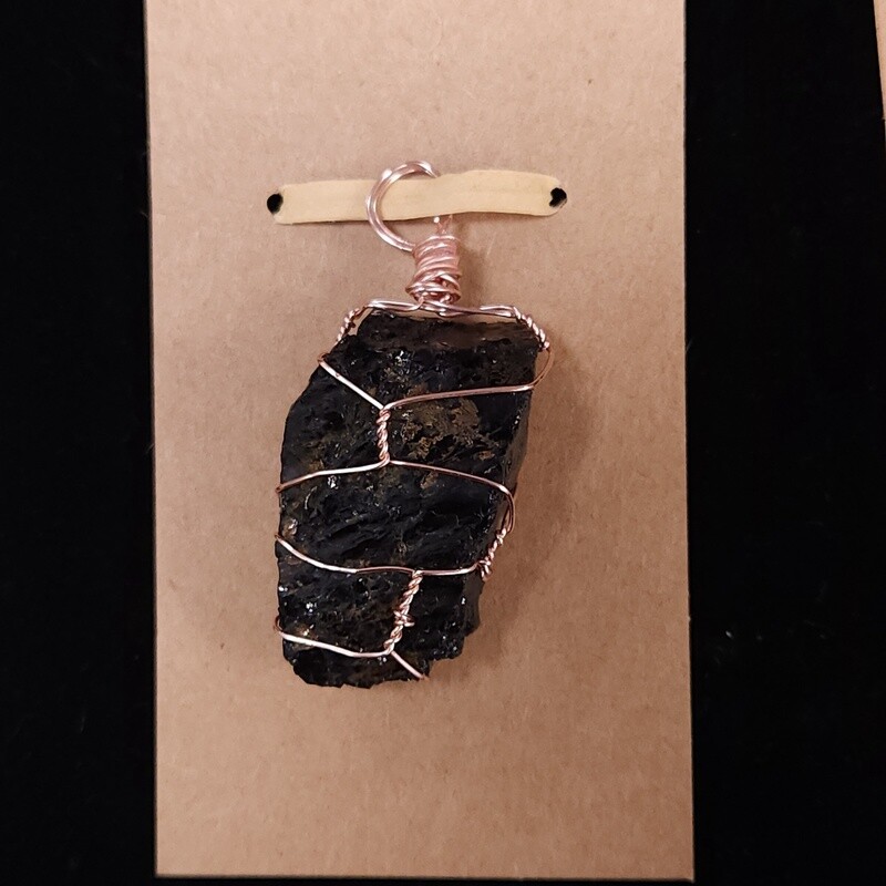 Wrapped Obsidian Pendant