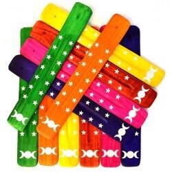 Triple Moon Painted Wood Ash Catchers (Set of 12)