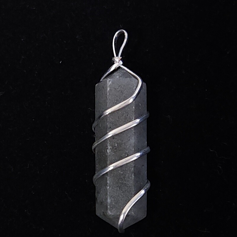 Wire Wrapped Crystal Points - Grey Aventurine