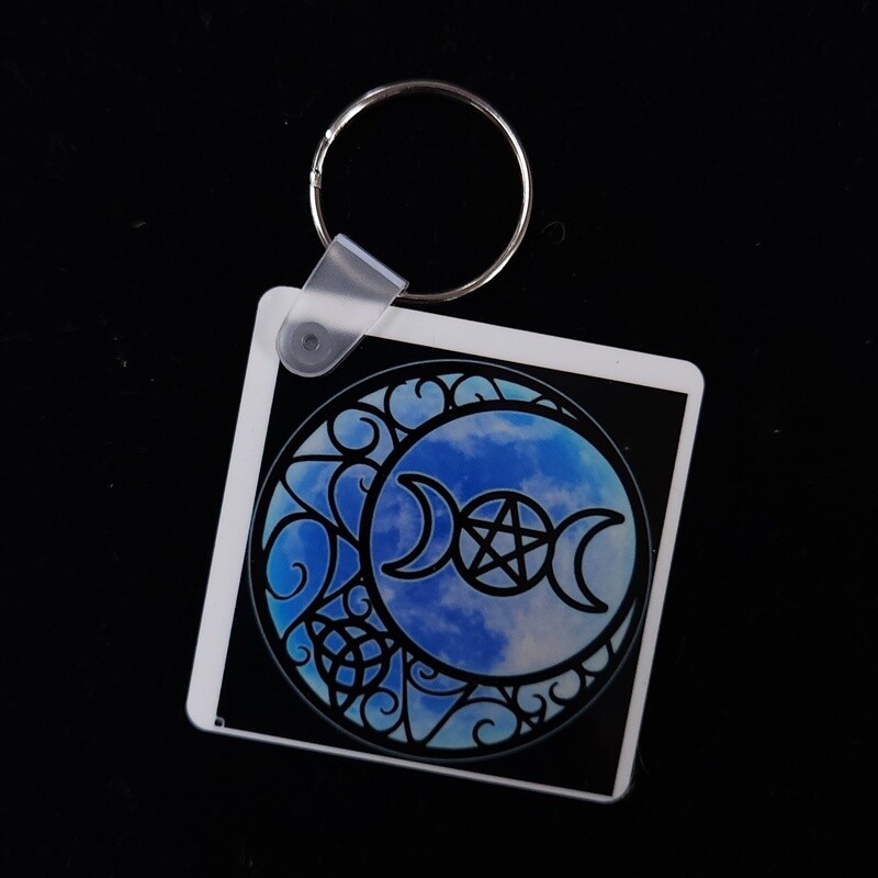 Triple Crescent Moon Keychain