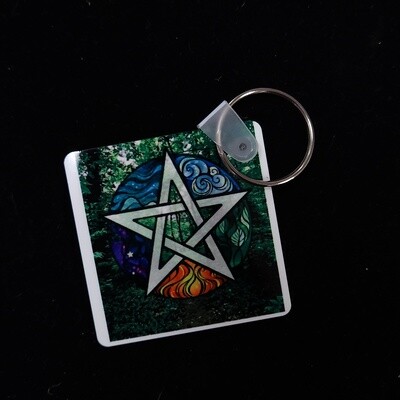 Elemental Pentacle Keychain
