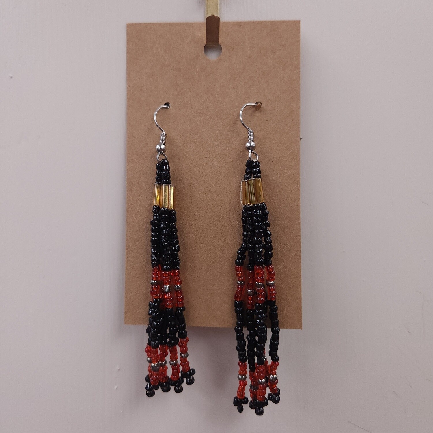 Black and Red Dangle Earrings