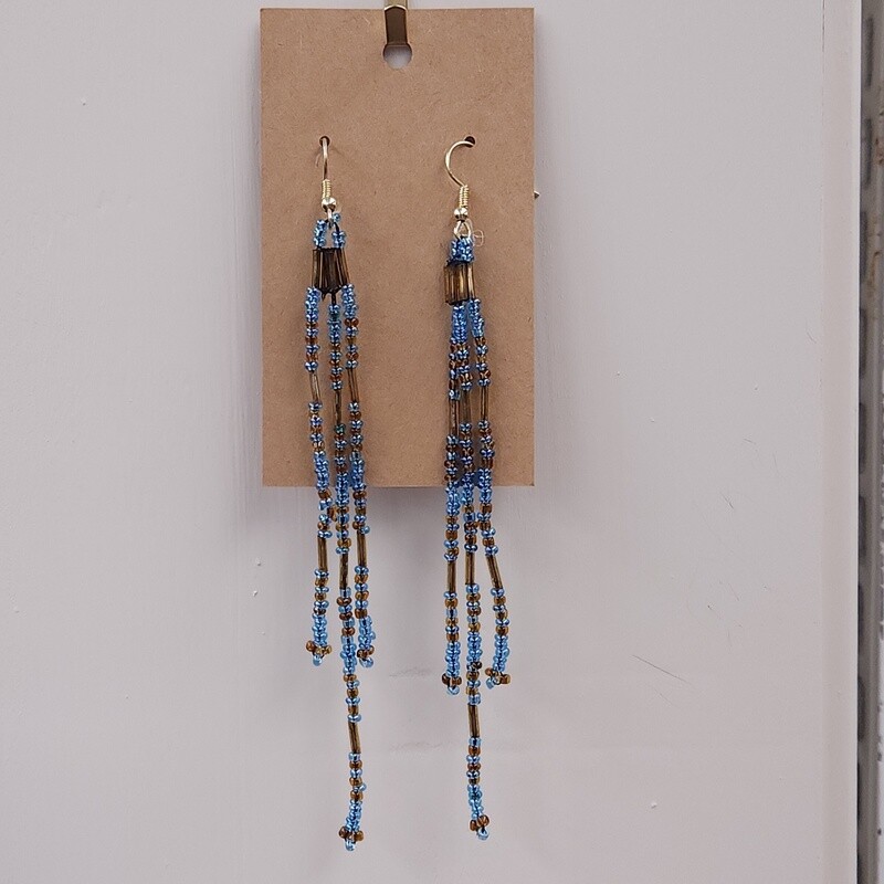 Black and Blue Dangle Earrings