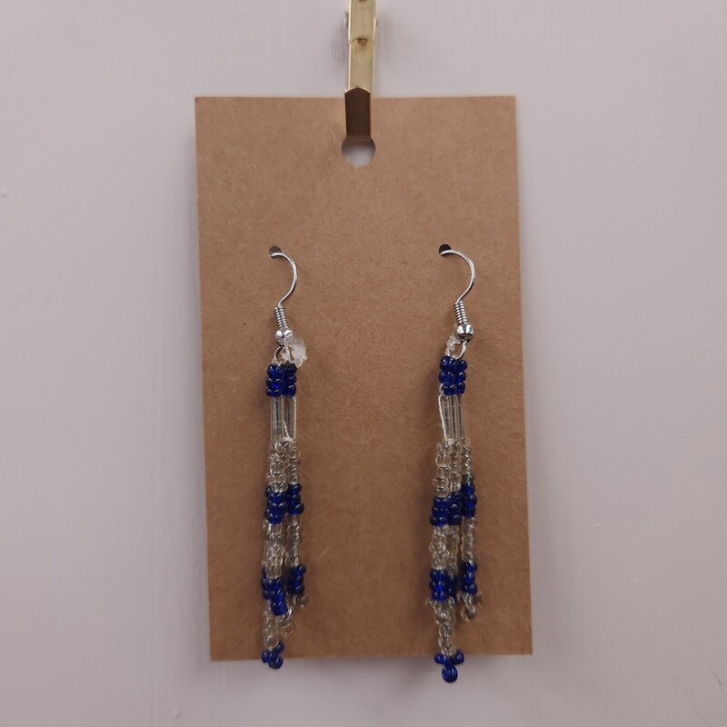 Silver and Black Dangle Earrings