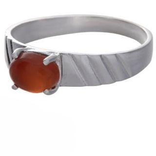 Ridged Carnelian Cabochon Ring