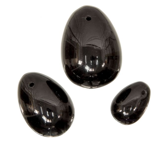 Drilled Obsidian Eggs, Size: Large