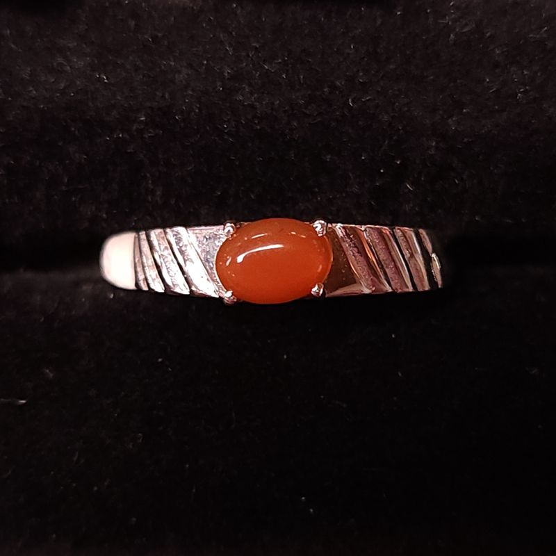 Ridged Labradorite Cabochon Ring