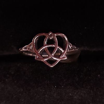 Triquetra Heart Silver Ring