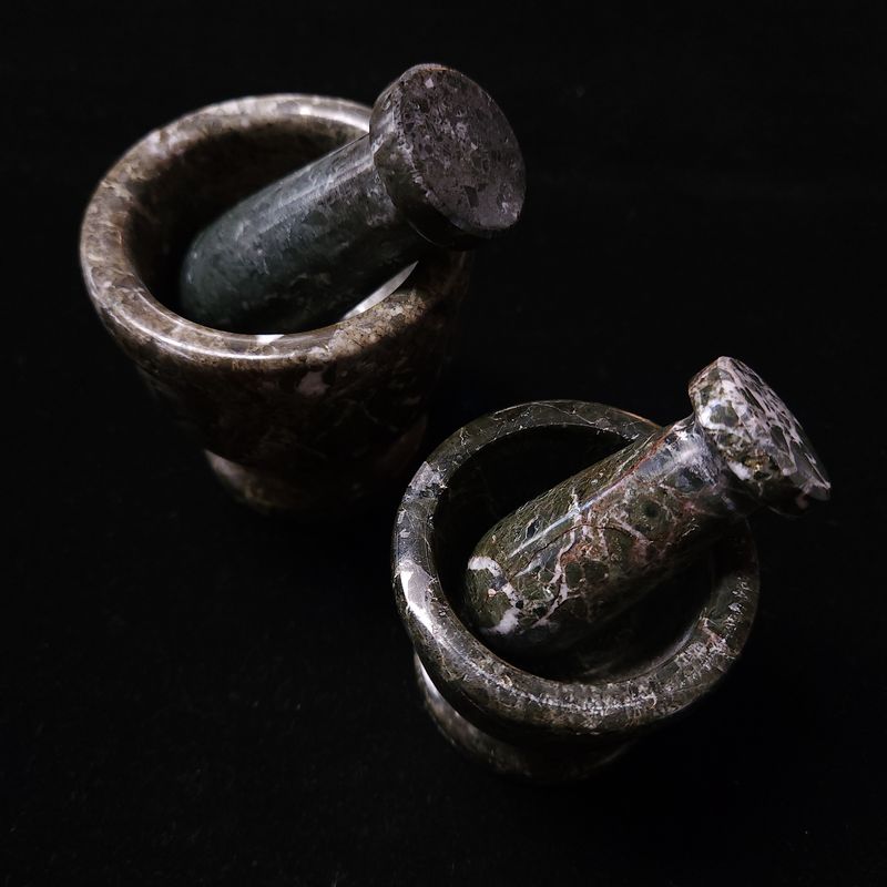 Black Zebra Jasper Mortar & Pestle