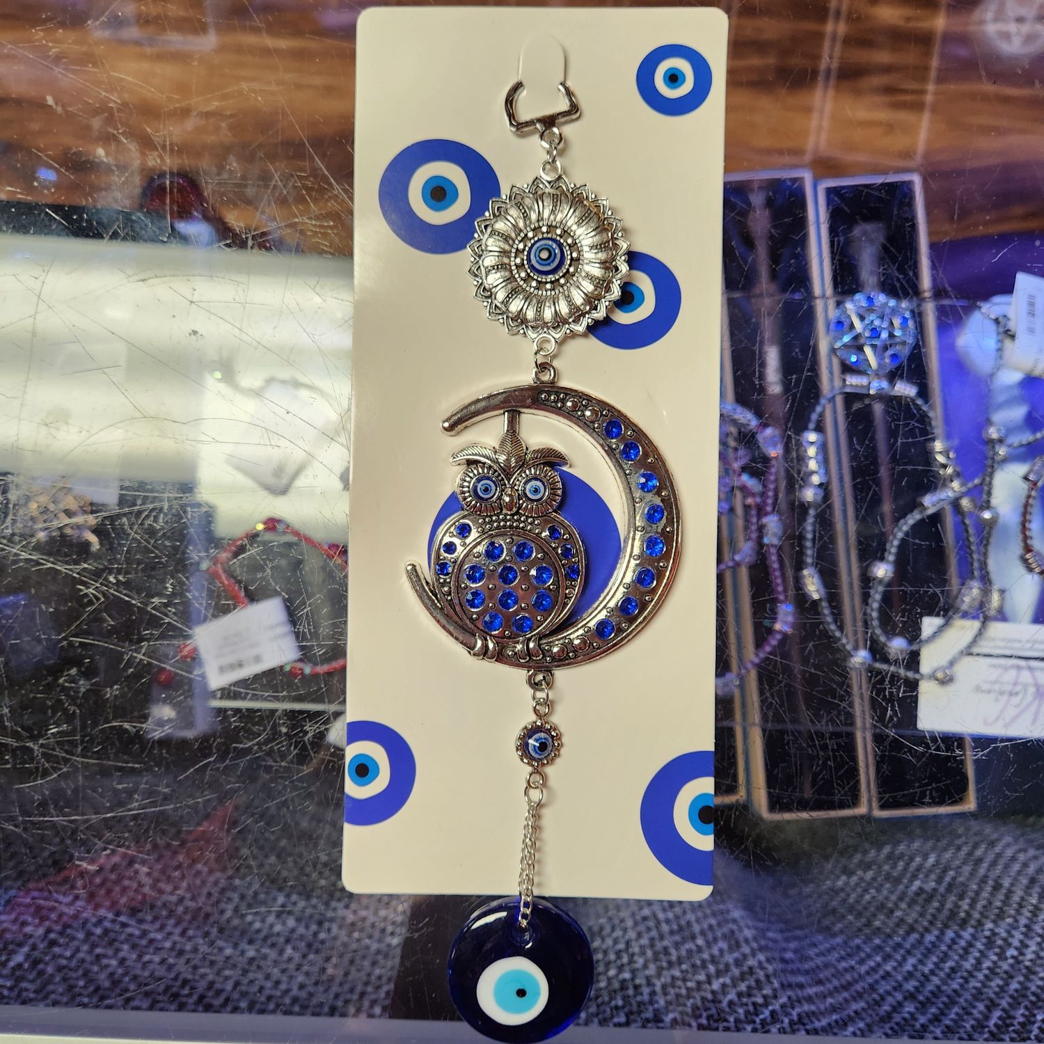 Evil Eye Owl & Moon Hanging
