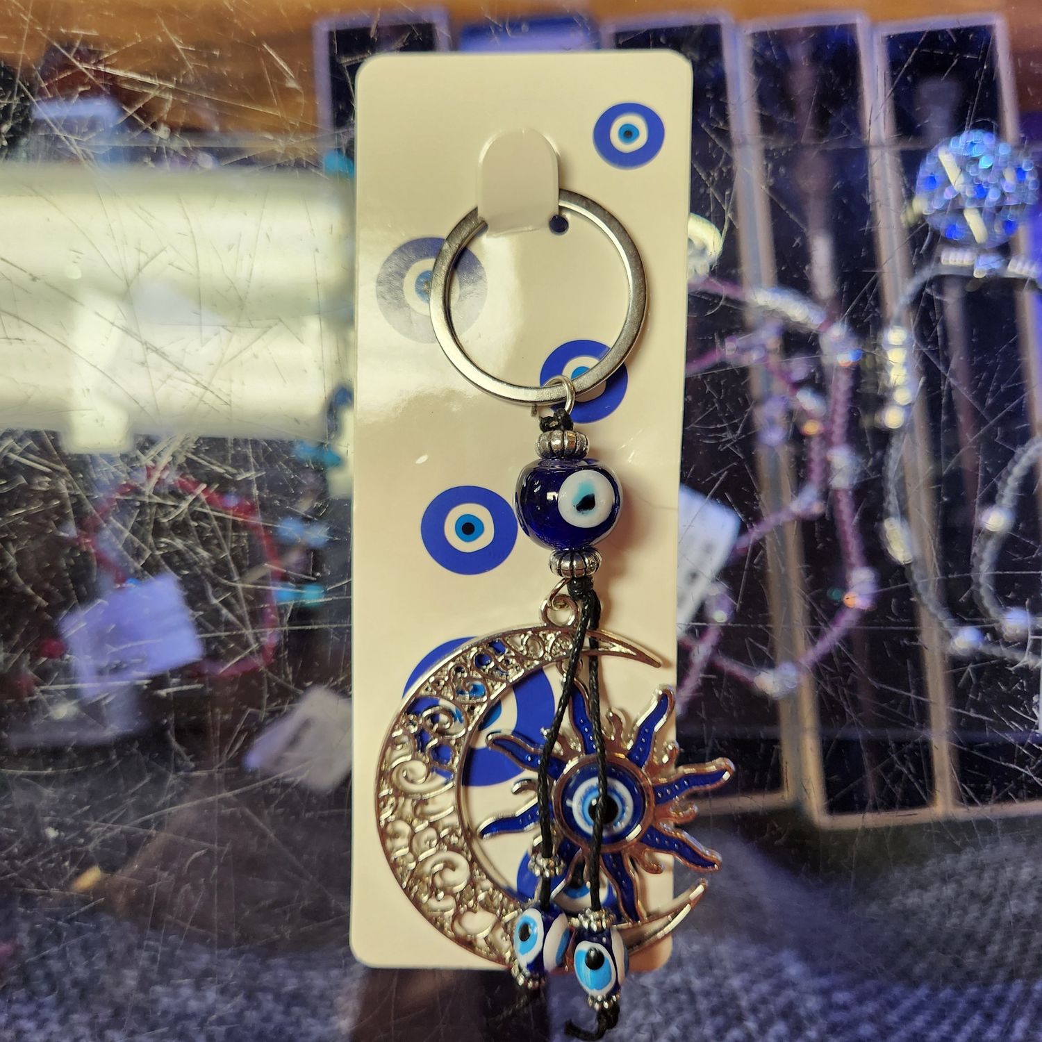 Evil Eye Sun & Moon Keychain