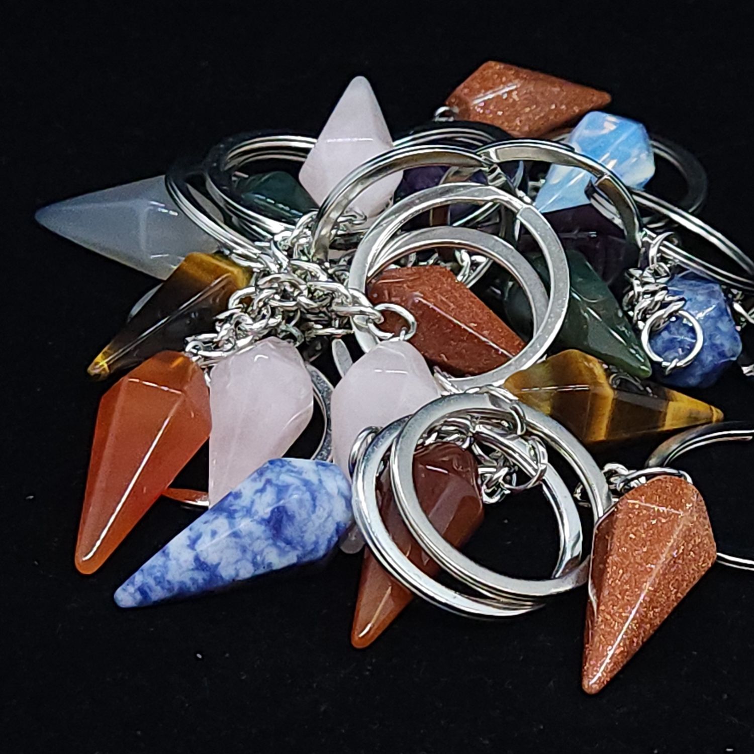 Crystal Pendulum Keychains, Crystal: Agate