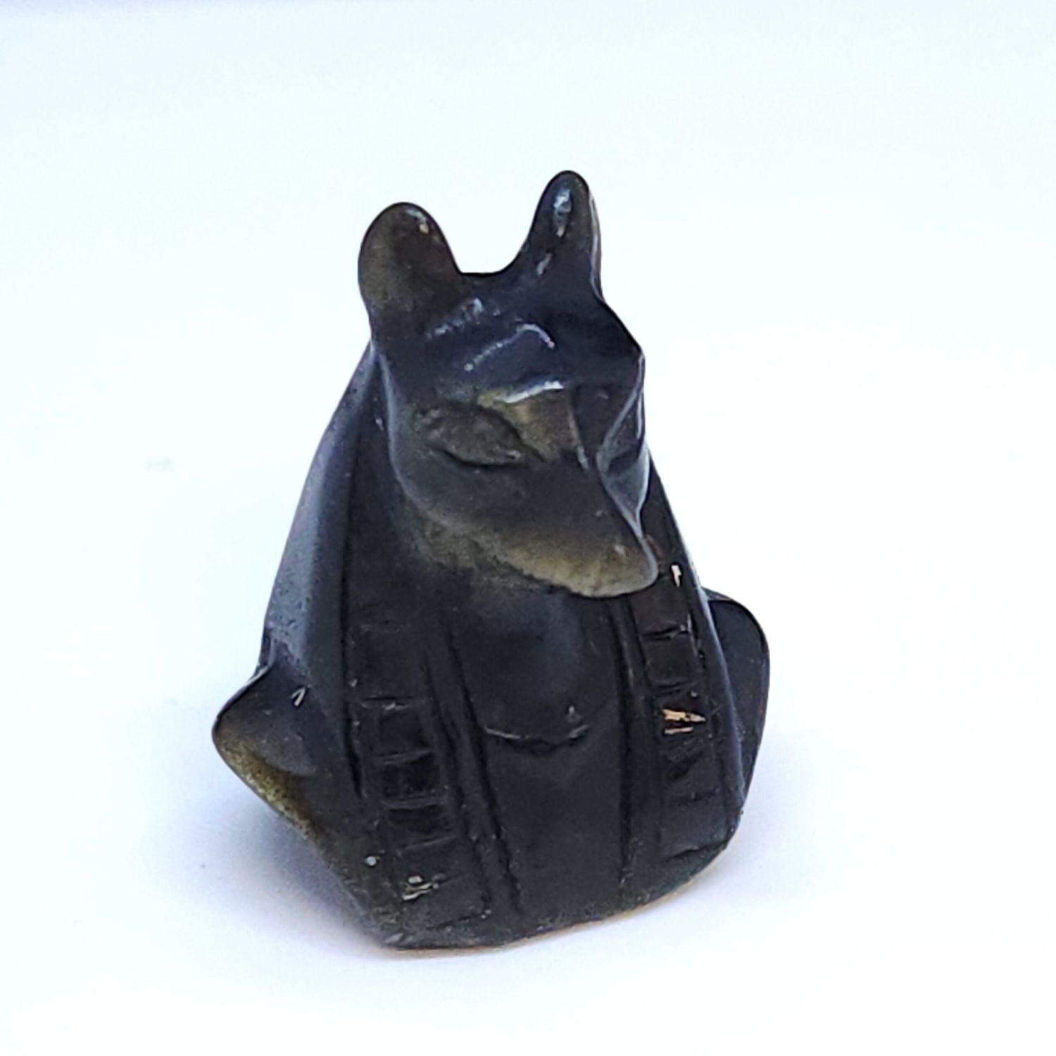 Small Anubis Bust, Crystal: Gold Sheen Obsidian