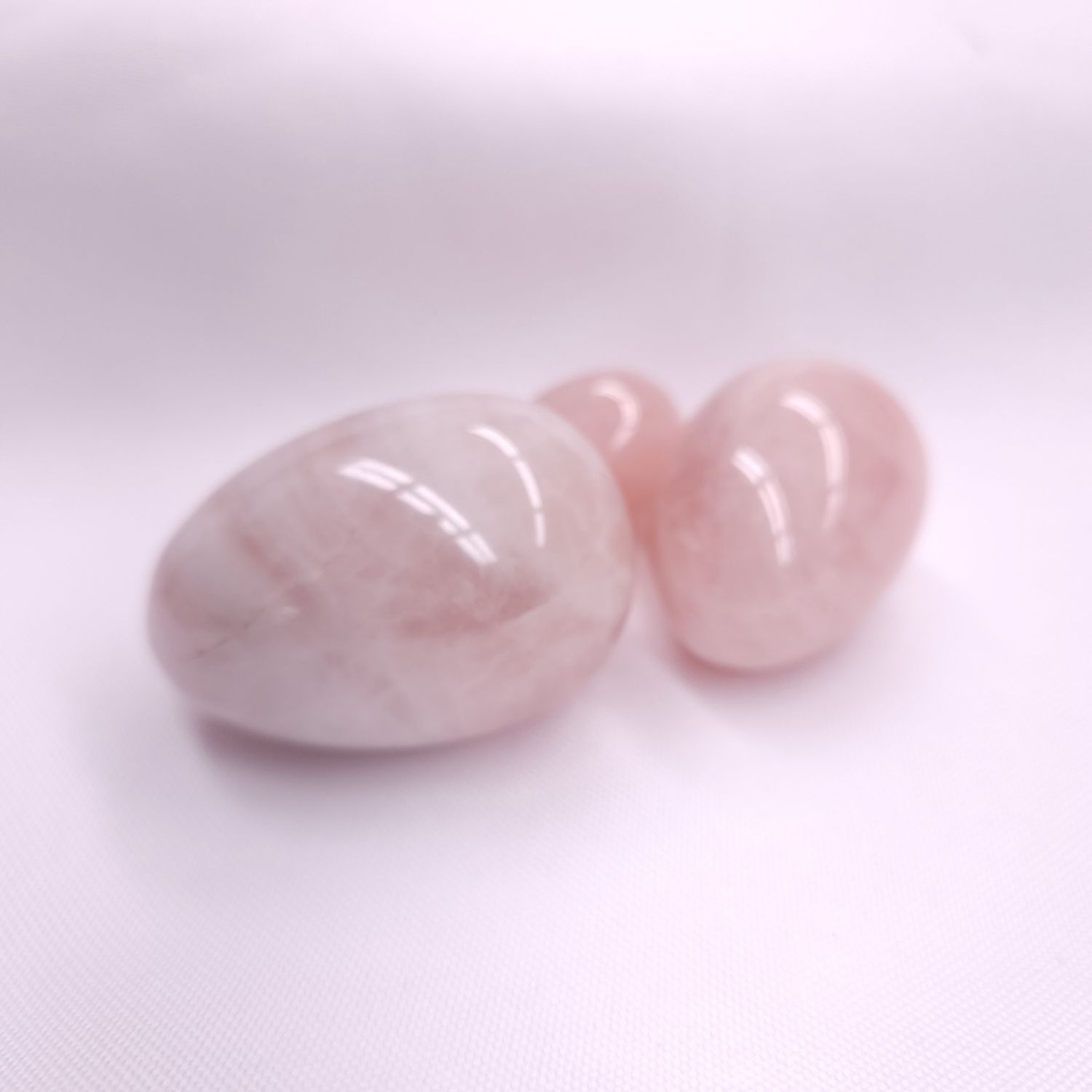 Drilled Rose Quartz Eggs