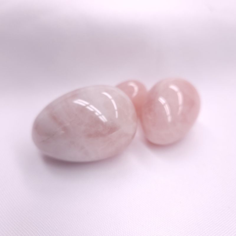 Drilled Rose Quartz Eggs