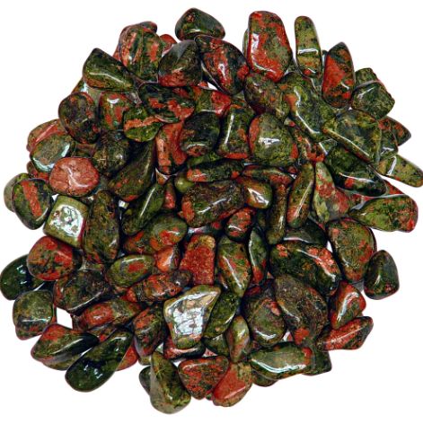 Unakite, tumbled