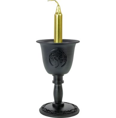 Metal Chalice Chime Candle Holder - Tree of Life