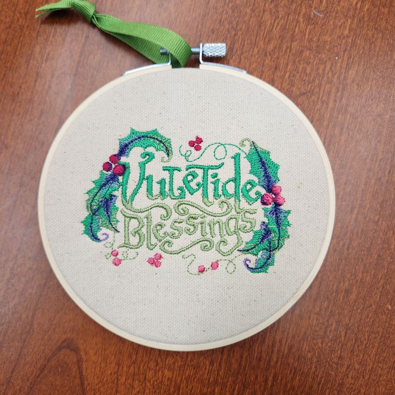 "Yuletide Blessings" Ornamental Hoop