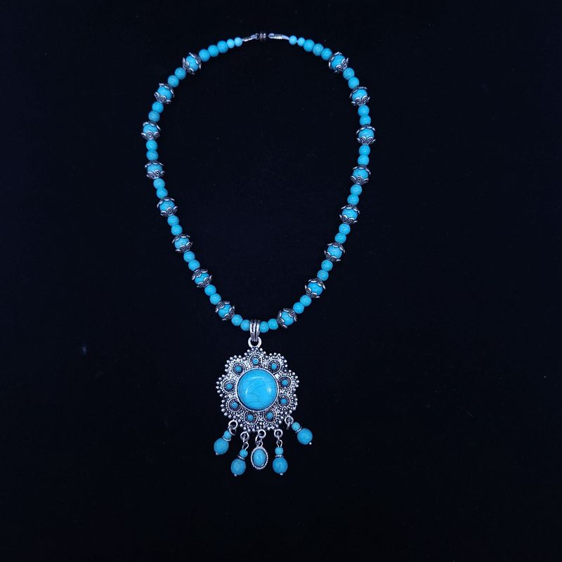 Wagnerite Flower Ball Necklace