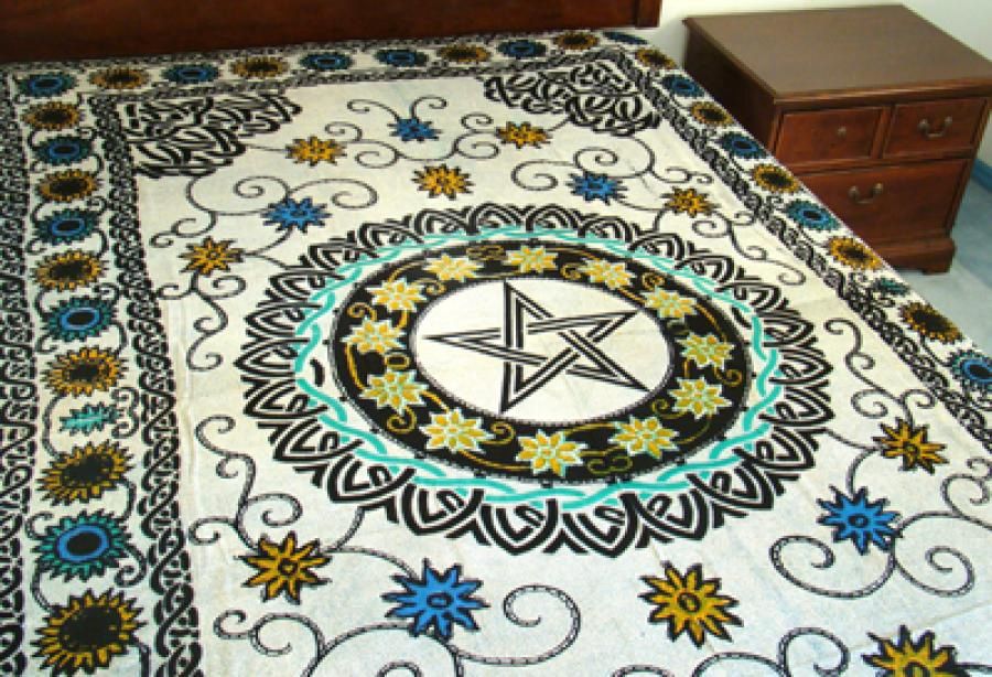 Floral Pentacle Tapestry