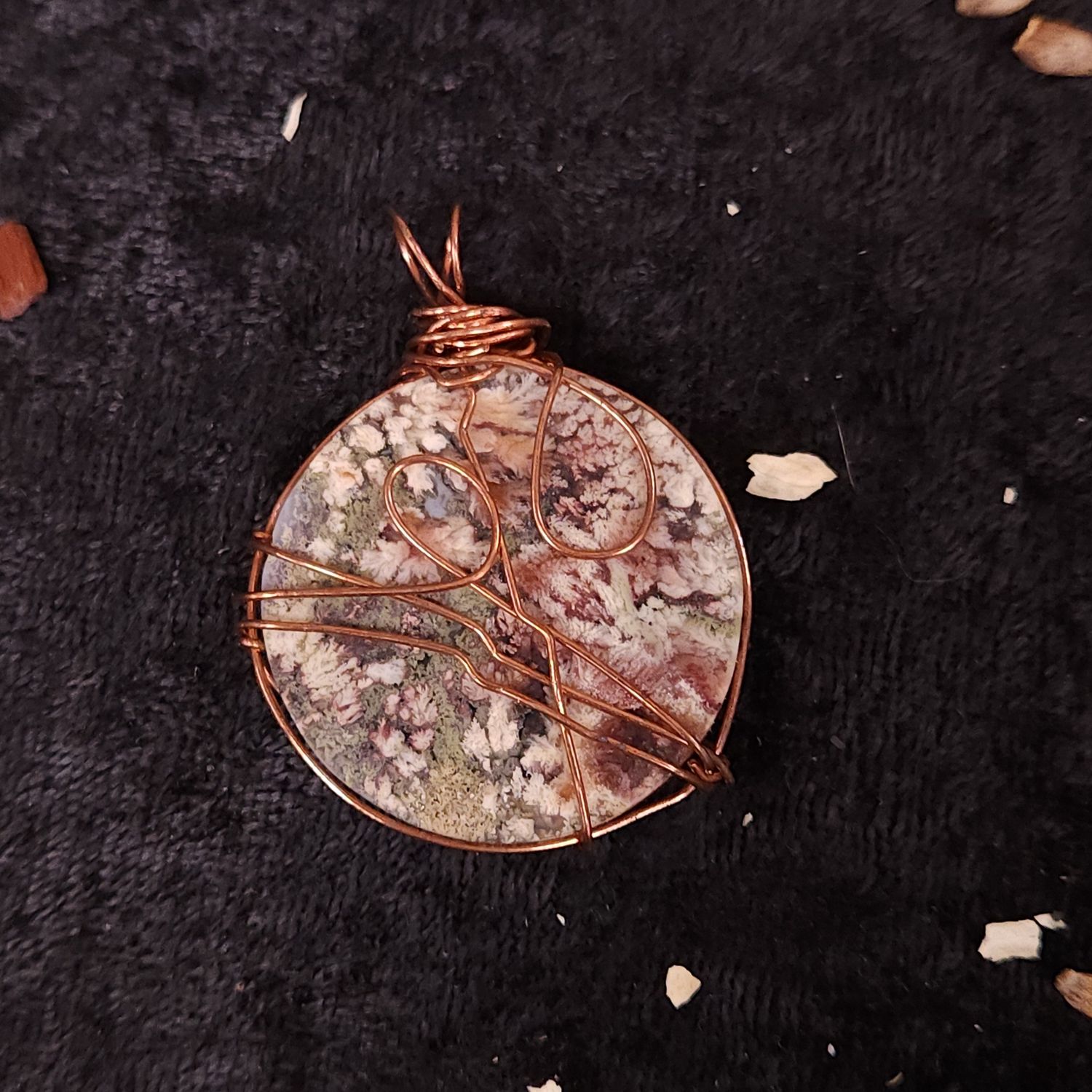 Forest Heart Copper-Wrapped Earth Pendant