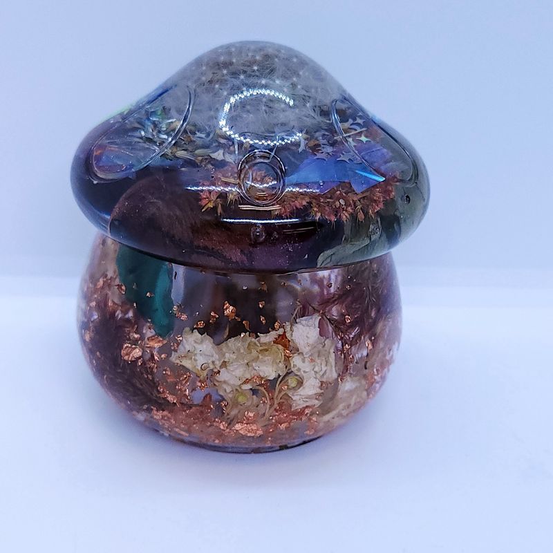 Make A Wish Mushroom Jar — Dandelion Dreamscape in Resin