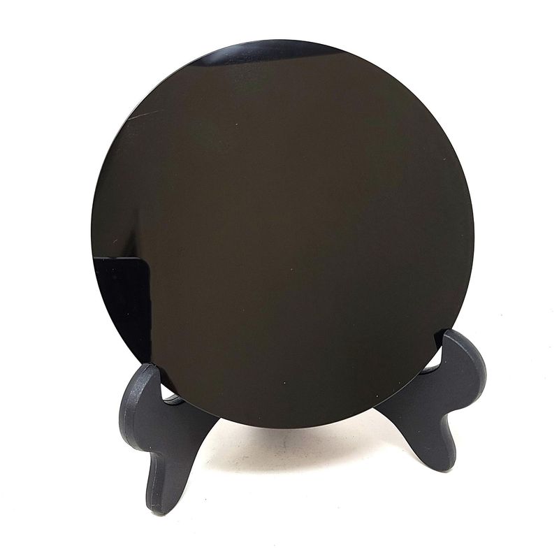 6" Obsidian Scrying Mirror with Stand