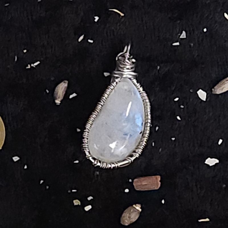 Rainbow Moonstone Teardrop Pendant