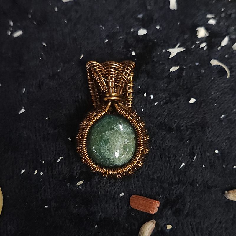 Forest Veil Moss Agate Pendent