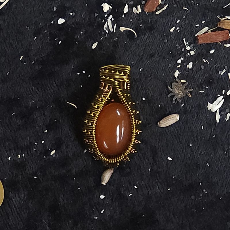 Ember Veil Carnelian Pendant