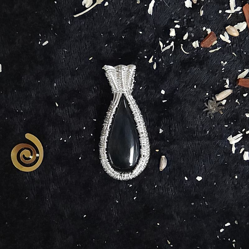 Ward of Night Obsidian Pendant