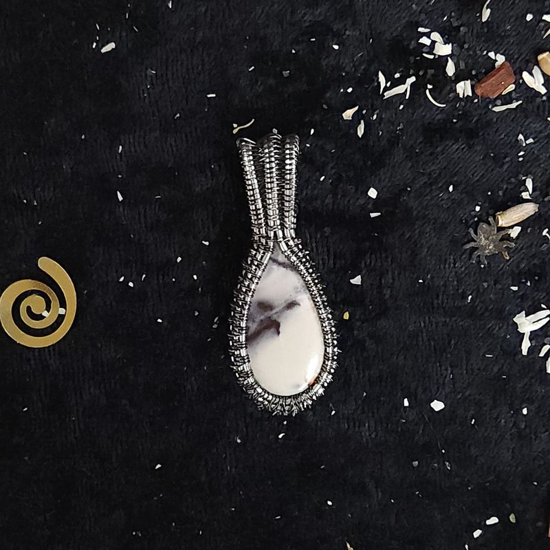 Rose & Shadow Rhodonite Pendant