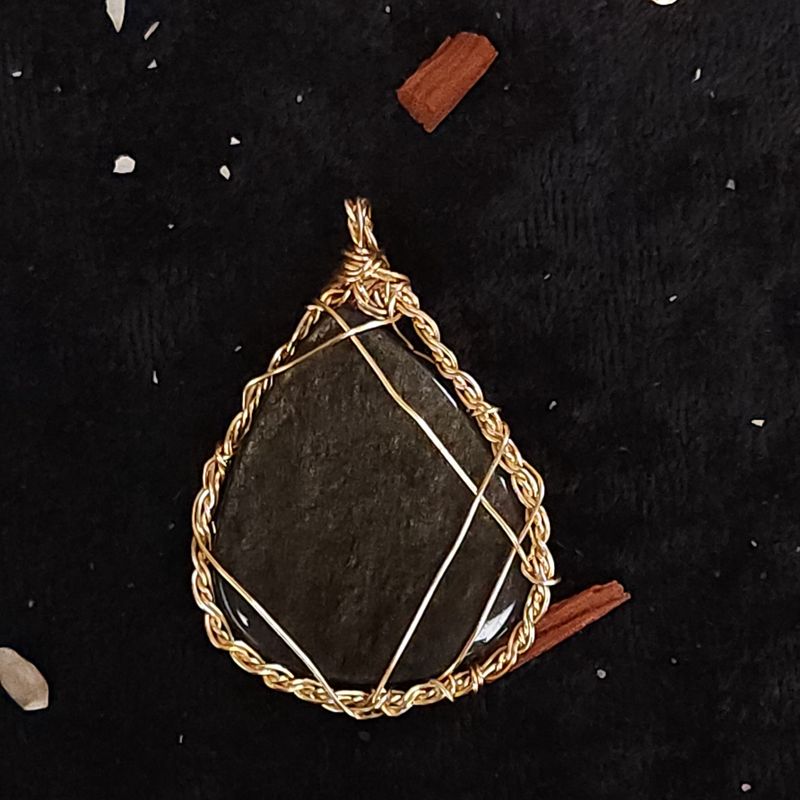 Witch's Ward Gold Sheen Obsidian Pendant