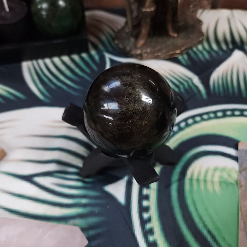 Gold Sheen Obsidian Sphere 65mm