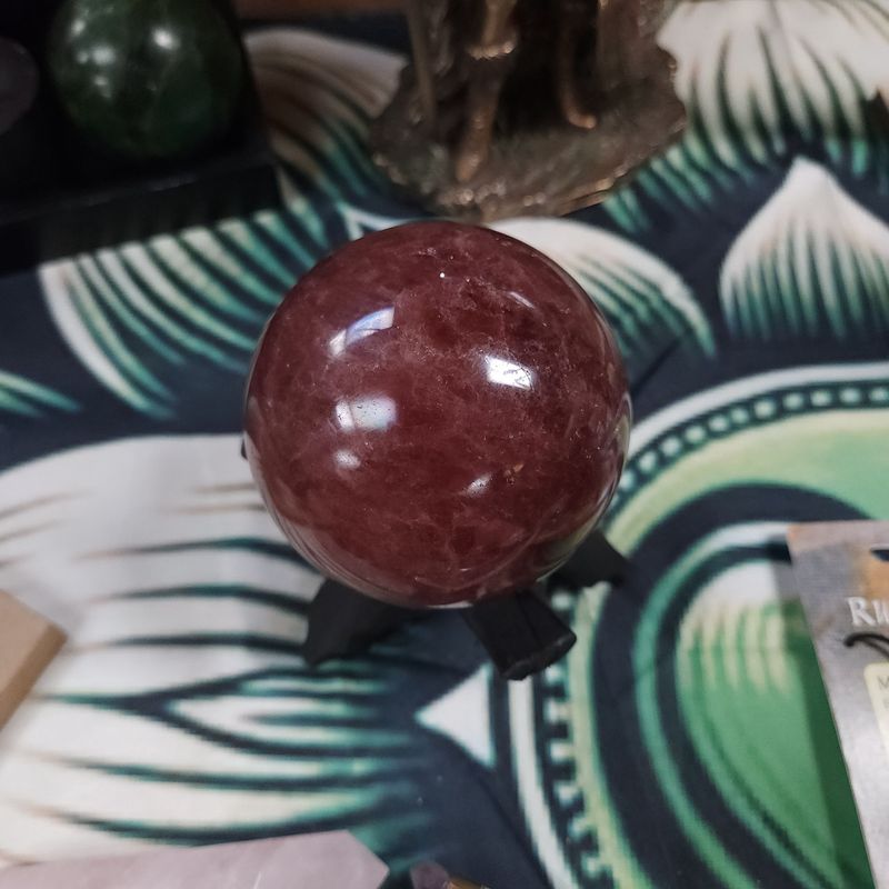 Strawberry Quartz Sphere 78mm