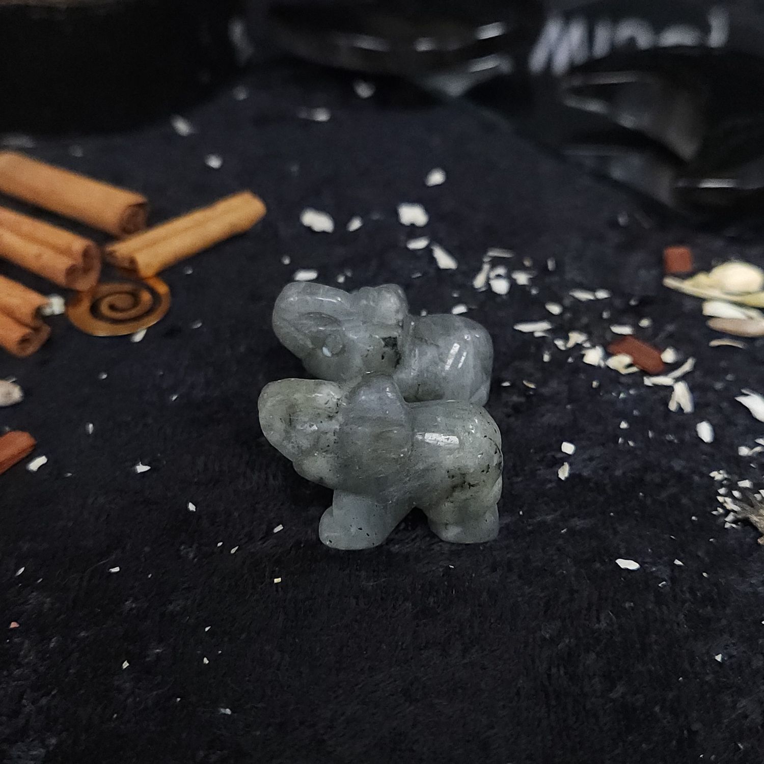 Mini Crystal Elephant Carvings, Crystal: Labradorite