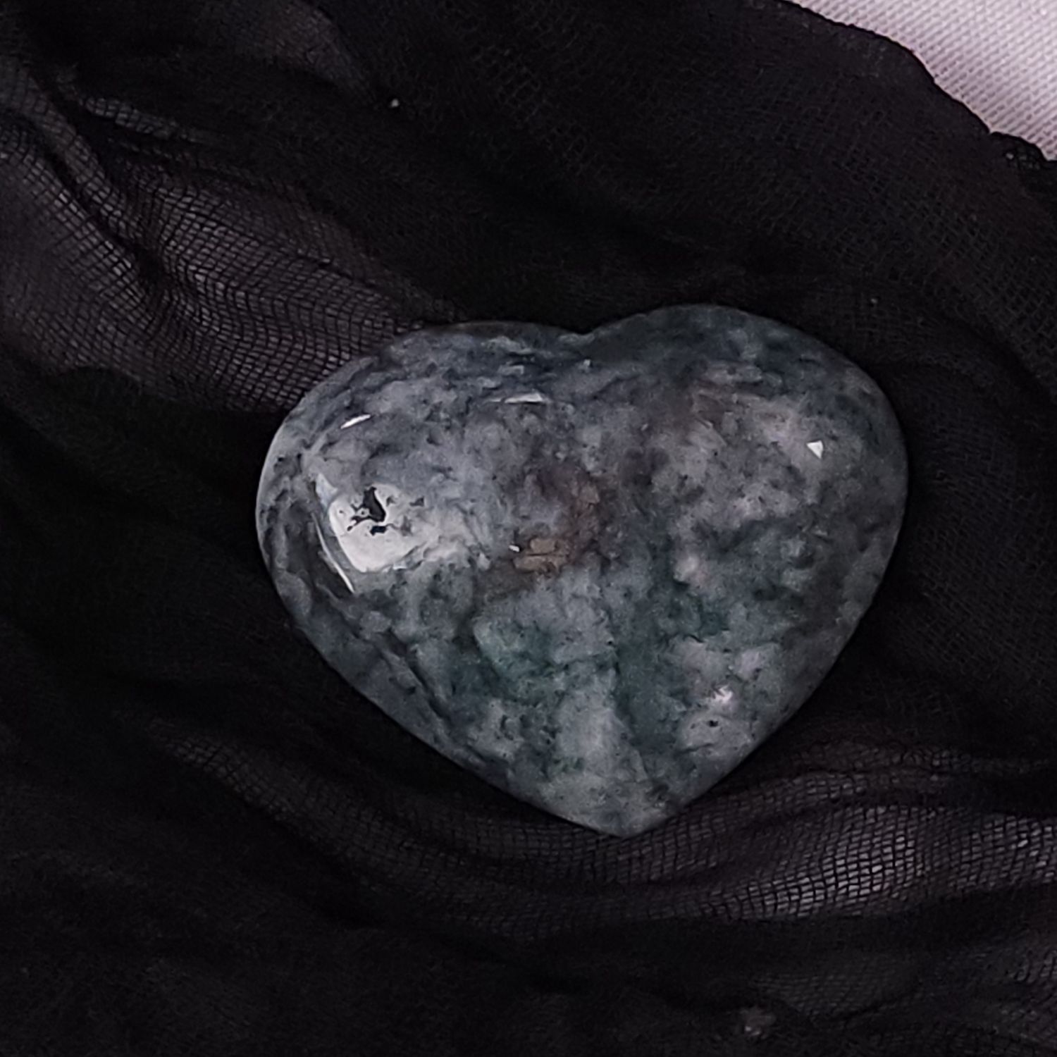 Grounding Growth Moss Agate Heart