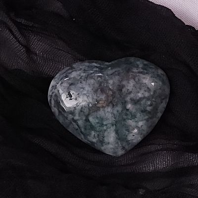 Grounding Growth Moss Agate Heart