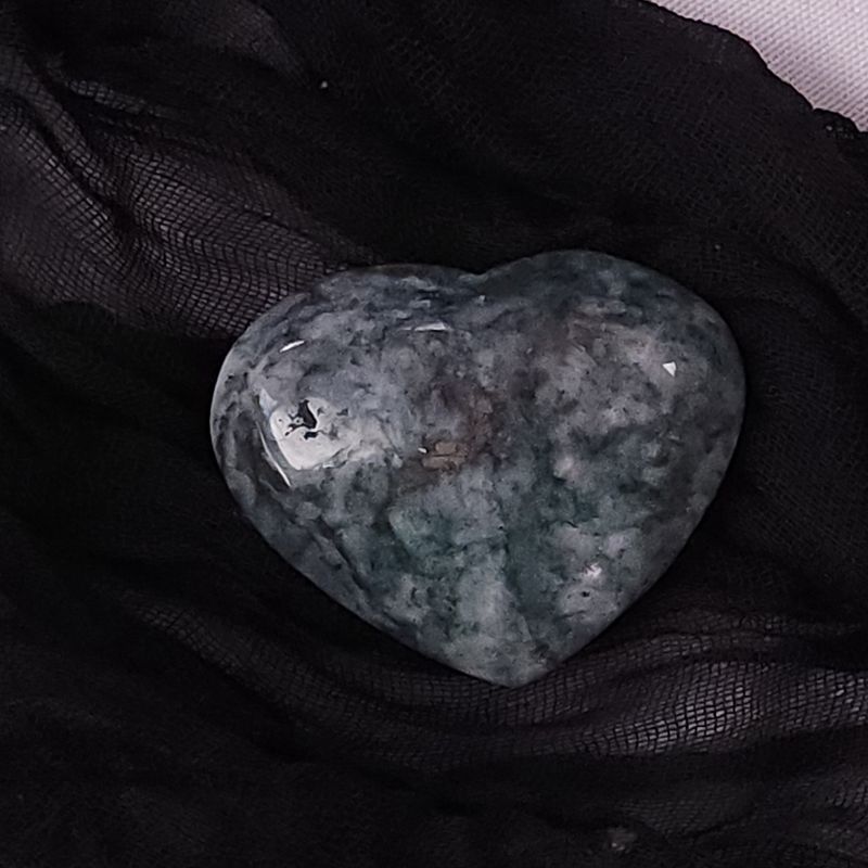 Grounding Growth Moss Agate Heart