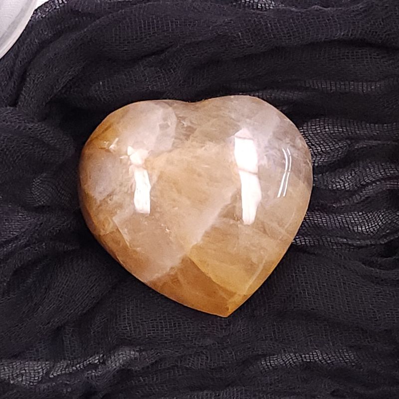 Light Honey Golden Healer Quartz Heart