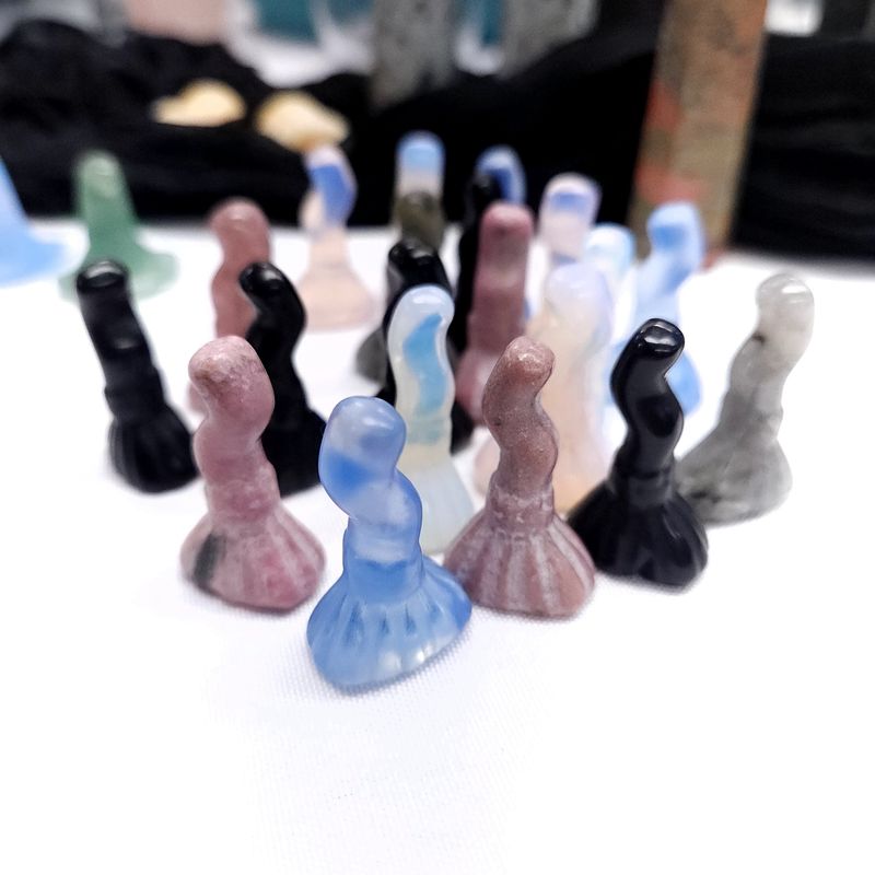 Mini Crystal Broom Carving