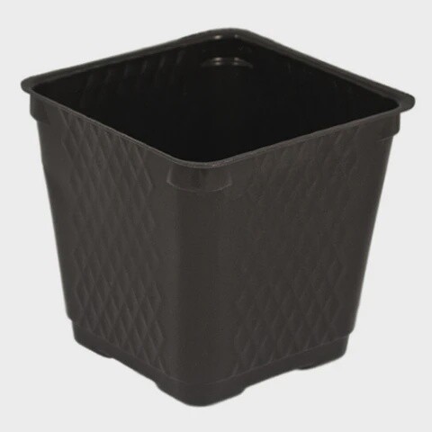 3.5&quot; x 3.5&quot; x 3.25&quot;  Square Black Pot, Size: 3.5&quot;